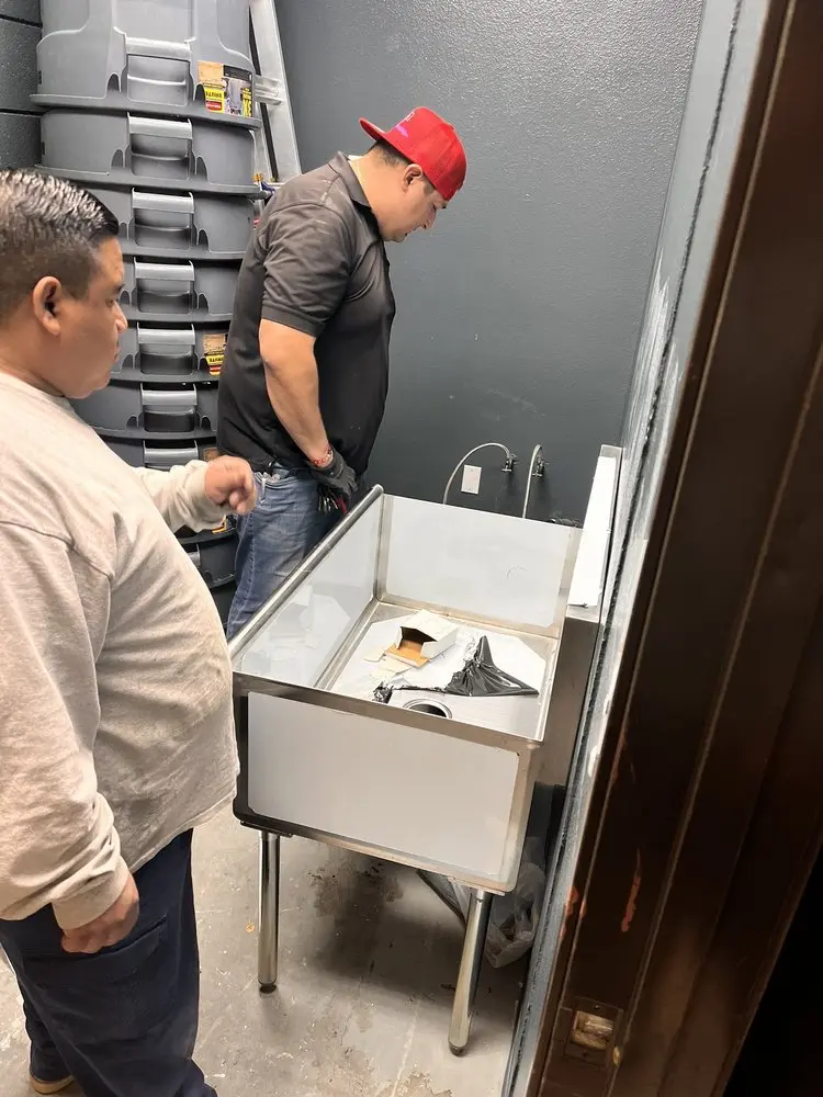 Commercial plumbing and sink installation in Amboy